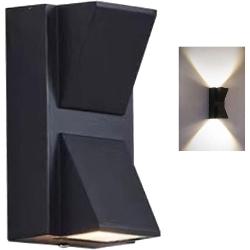 6W salle de bains miroir avant, LED miroir avant, noir, lumière blanche chaude, Waterproof Porch Lamp