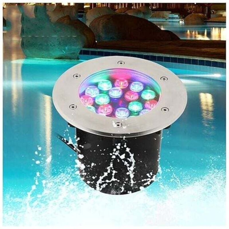 6W Spot led Encastrable Extérieur,RGB Projecteur de Piscine IP65 Étanche Inoxydable Lumière Souterraine pour Jardin Étang Piscine Terrasse
