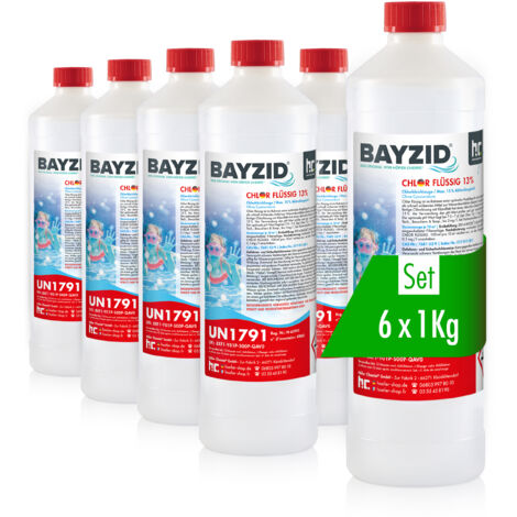 6x 1 kg BAYZID® Chlor 13% flüssig für Pools