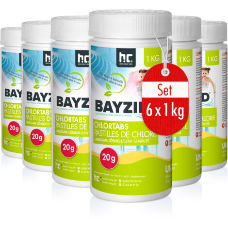 6x 1 kg BAYZID® Chlortabs 20g langsam löslich