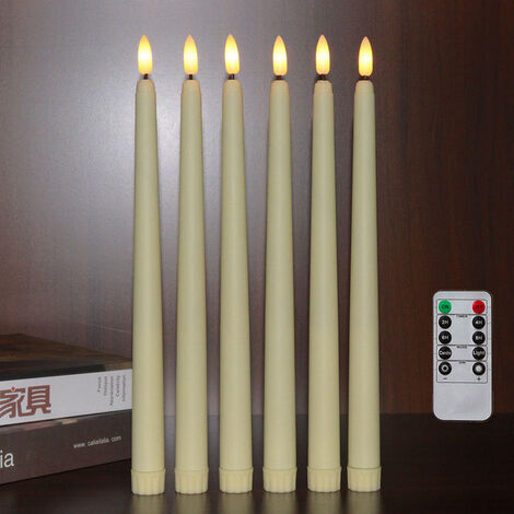 6x 3D 28CM candela elettrica bianco caldo sfarfallio LED cena luce a batteria viaggio pregare lampada illuminazione a distanza evento di nozze,F