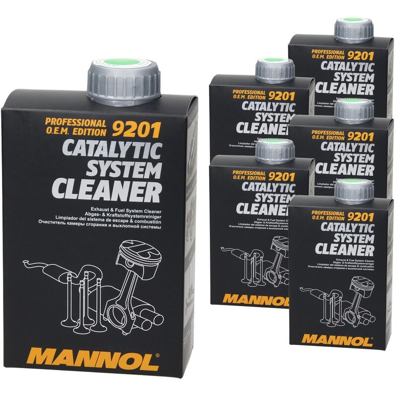 Mannol 9201 Catalytic System Cleaner 6 x 500 ml, Nettoyant pour système de gaz d'échappement et de carburant, Nettoyant pour système catalytique,
