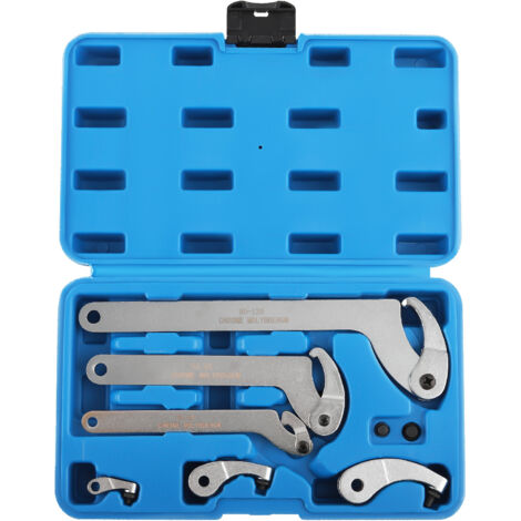 6x Adjustable Hook and Pin Spanner Wrench Set Interchangeable Wrench Tool Kit
