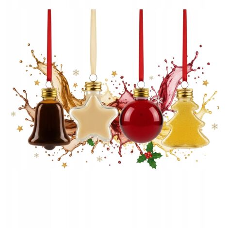 6x Alkoholkugeln 50ml Weihnachtsbaumsterne Kugel Kugel Weihnachtsgeschenk