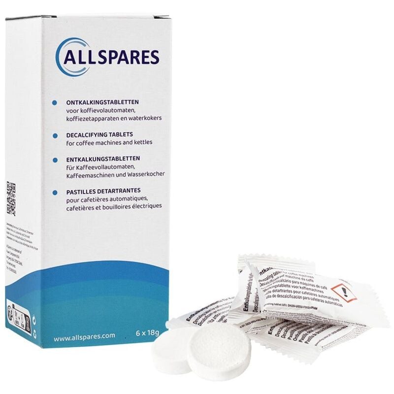 6x Pastilles détartrantes universelles (6pcs) AS-411967 pour machine à café par Allspares