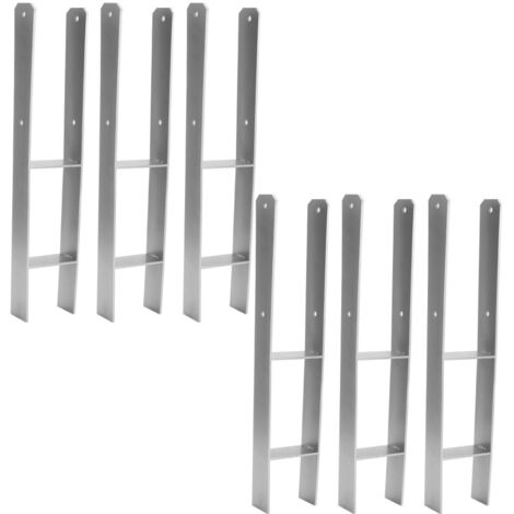 6x Ancoraggio a H 111MM Ancoraggio a post zincato a caldo Carport