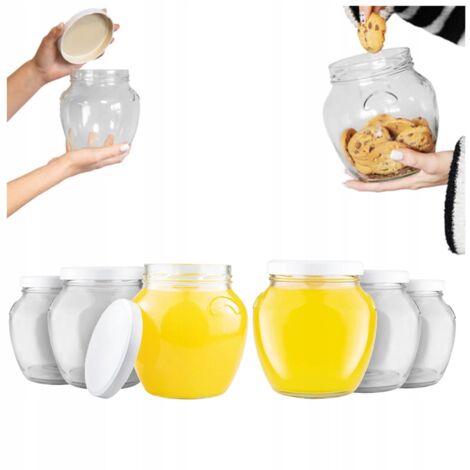 6x ANFORA vasetti in vetro 1700ml BARATTOLO PER CONSERVAZIONE LIQUORI CETRIOLO MIELE 1.7L