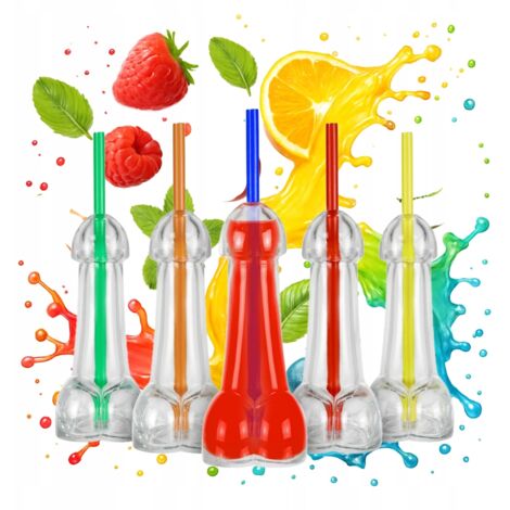 6x BOTTIGLIE DI VETRO EROS 100ml Bottiglia divertente per un regalo di addio al nubilato