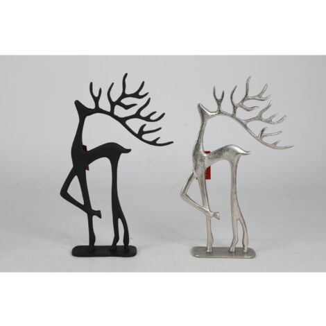6x BURI Rentier Metall Dekoration Christmas Figur Fenster Tisch Advent Winter