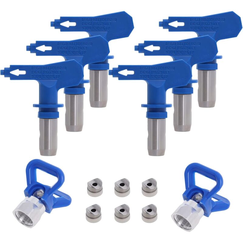 Rosemary - 6X Buse Airless pulvérisation Réversible, 2X Buse siège Garde, Accessoires Buse Airless pour Pistolet à Peinture Haute Pression