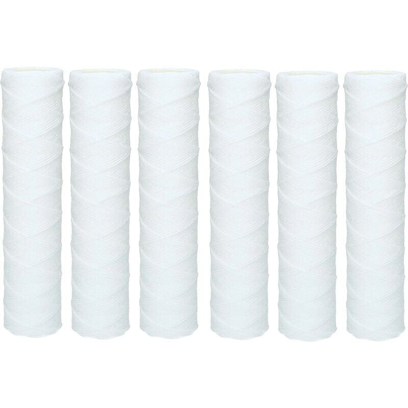 Vuszr - 6x Cartouche Sédiment Bobinée pour l'osmose inverse, l'eau alimentée par le pôle et la filtration des particules - 50 microns