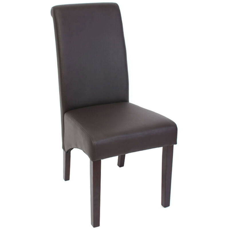 Mendler - 6x chaise salle à manger M37 - similicuir mat, marron, pieds foncés