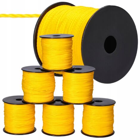 6x Cordón de mampostería 100m x 2mm AMARILLO
