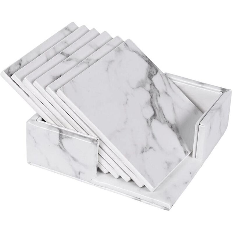 6x Dessous de Verre avec Support - Carré