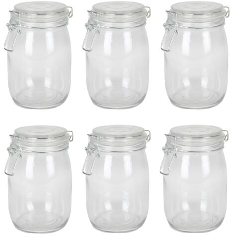 6x Drahtbügelglas 0,95L Eimachgläser Einweckglas Vorratsglas Marmeladengläser