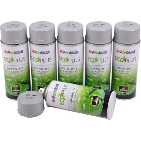 6x Dupli Color ECOPLUS Lackspray silbergrau auf Wasserbasis Sprühlack Sprühdose