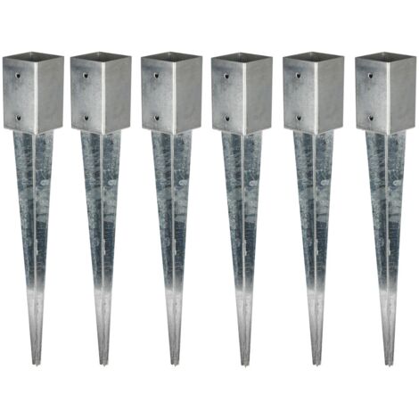 6x Einschlagbodenhülse verzinkt 71x71x750mm Einschlaghülse Bodeneinschlaghülse