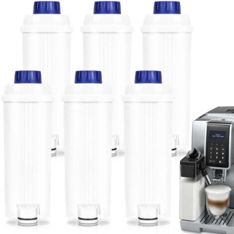 6x Filtri acqua per Delonghi compatibili con DLSC002 EC800 ECAM ETAM con carbone attivo