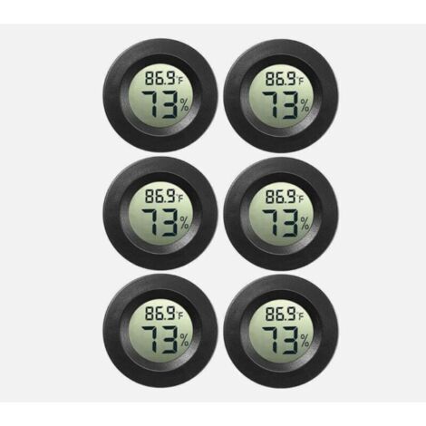 6x hygromètre numérique mini, thermomètre, mesureur de température et d'humidité de l'air. Design mince et précis pour un usage multiple.