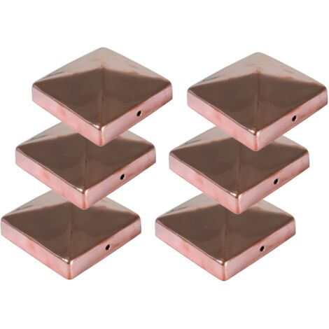 6x Kupfer Pfostenkappe Pyramide 91x91mm Zaunkappe Zierkappe Pfahl Holzzaun Kappe