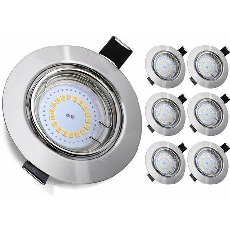 Foco LED empotrable giratorio 5W 300lm 2700K cálido regulable - Blanco -  Pack 3