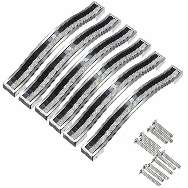 6 Pezzi Maniglia per Mobili in Cristallo 128mm