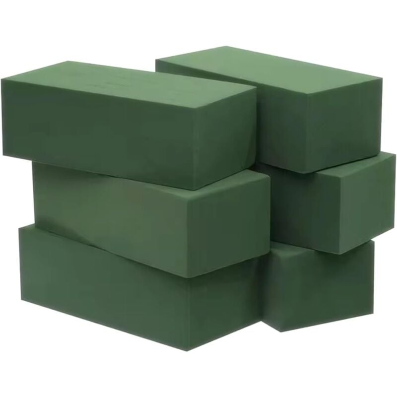 Cyclingcolors - 6x Mousse art floral brique rectangle 23x10,5x7cm éponge vert séche enfichable artisanat découpe poterie pot bloc fête mariage