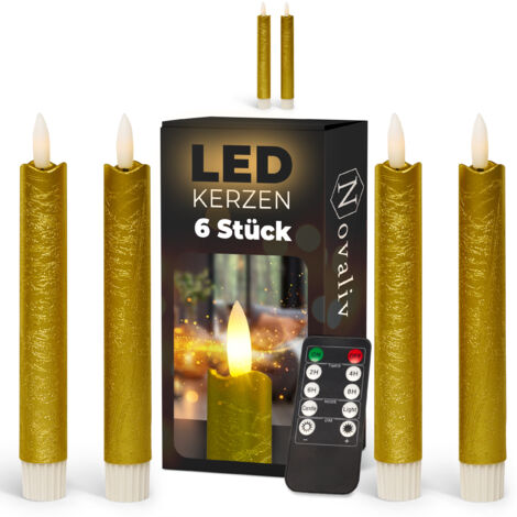 6x Novaliv LED-Kerze  Echtwachskerzen