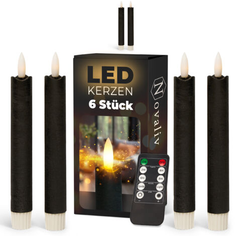 6x Novaliv LED Kerze  Echtwachskerzen