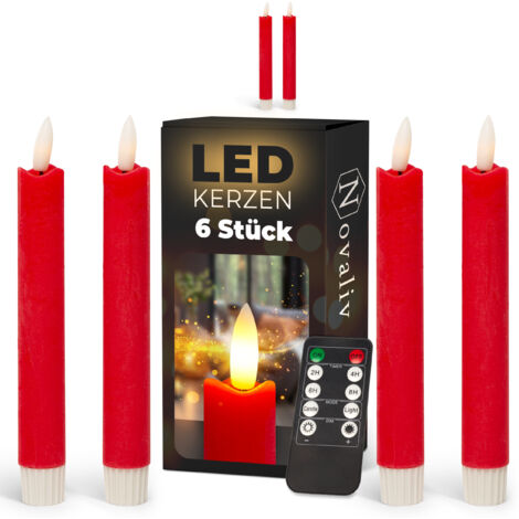 6x Novaliv LED Kerze Echtwachskerzen