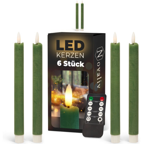 6x Novaliv LED-Kerze  Echtwachskerzen