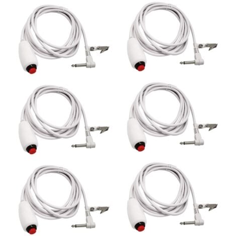 6X Nurse Call Cable Line 6.35mm Emergency Device with Push Button Switch