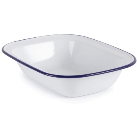 6 x Olympia smalto piatto rettangolare 280 x 190 MM roasting Bakeware cottura cucina