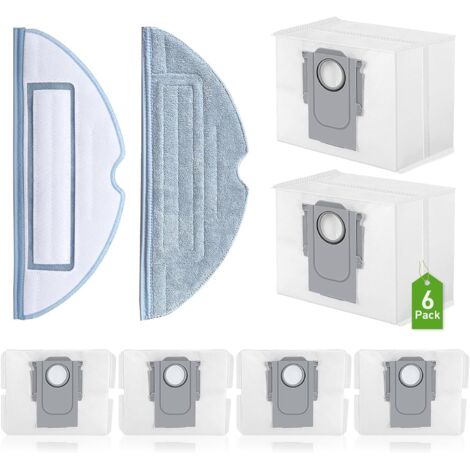 6x SACCHETTI PER ASPIRAPOLVERE 2x PANNI ROBOROCK S7 MaxV Ultra/ S7 PRO ULTRA