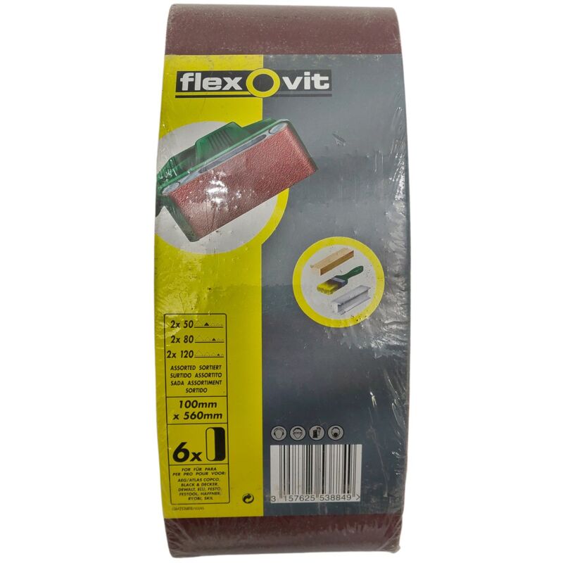 6x Schleifstreifen für Schwingschleifer 100x560mm sortiert Schleifbänder Körnung