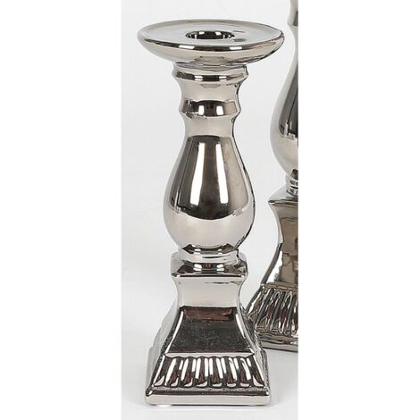 6x Stabkerzenständer Silber 20cm Teelichter Dekoration Innen Halter Beleuchtung