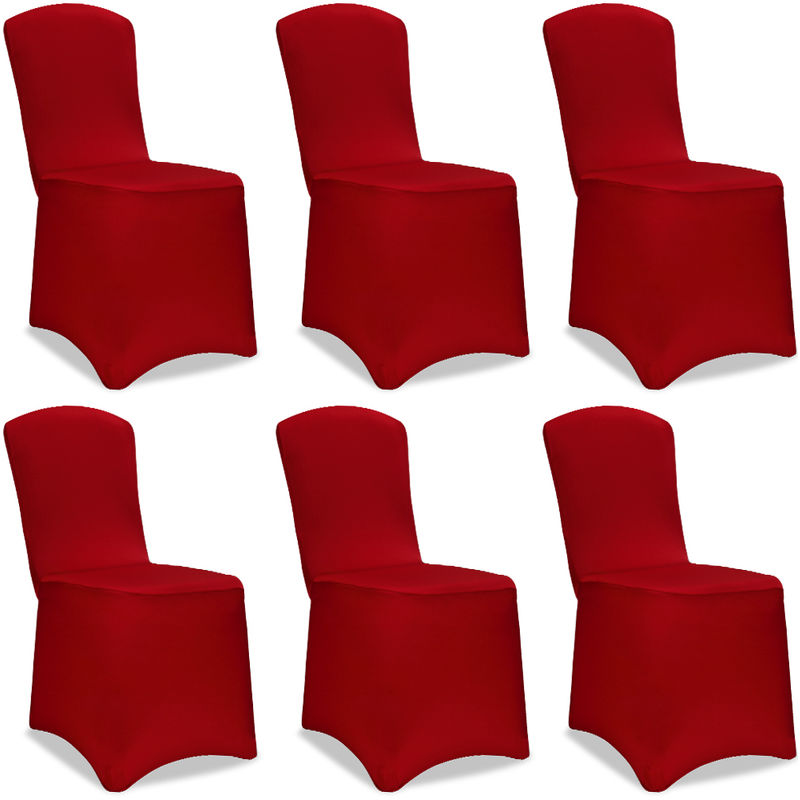6x Chair Cover Cloth Stretch Spandex Wedding Birthday Party Event Banquet Decor Bordeaux Red