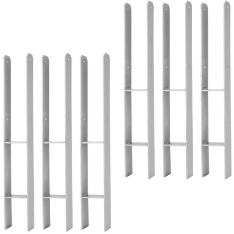 6x Supporto per palo H Anchor 121MM zincato a caldo Carport per palo Anchor