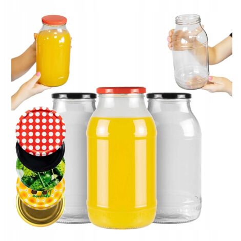 6X TARRO DE CRISTAL 2L TARRO PARA CONSERVAS, LICORES, MIEL