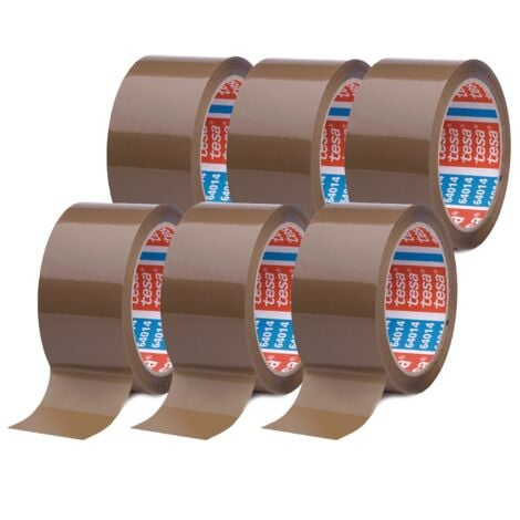 6x tesapack 64014 ruban adhésif marron - ruban adhésif silencieux pour l'emballage - ruban d'emballage pour colis et cartons d'expédition - ruban d'emballage