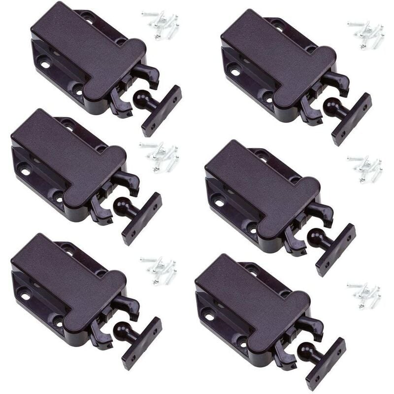 6X Touch Release Latch for Closet - Push to Open Touch Release Latch Cabinet Doors Non Magnetic Touch Drawer Latches