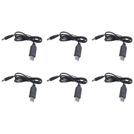 6X USB 5V A 12V 2.1mm X 5.5mm Convertisseur de Module Connecteur Male Prise de Cable D' de Jack, Cable USB Vers -1 M (5 V A