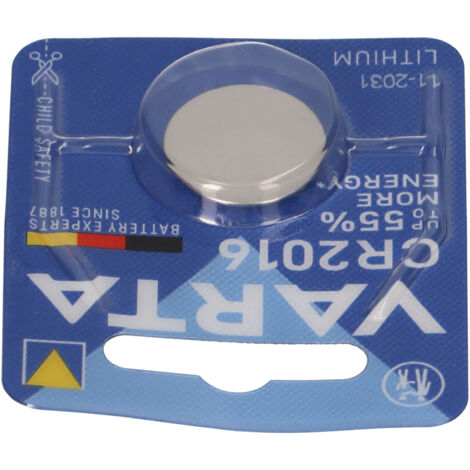 6x VARTA CR 2016 Lithium-Knopfzelle 3V im 1er Blister DL2016