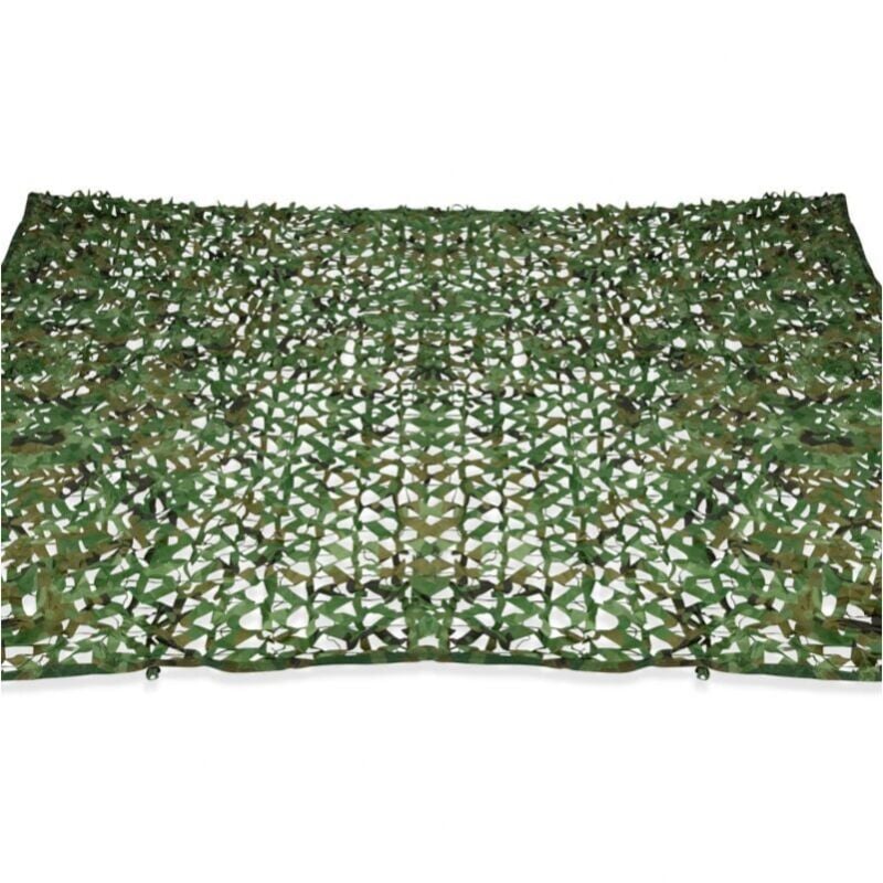 4x5 m Voile d'ombrage rectangulaire Design Camouflage Shade Plaid vert, filet de camouflage de protection solaire d'ombrage extérieur