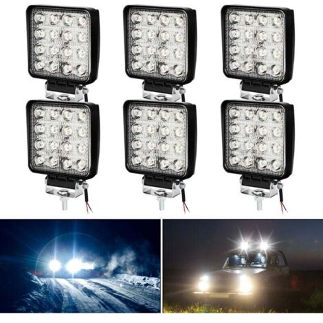 6x48W Quadratische LED Arbeit Licht Winkel 60 DC 12V-24V Quad Lkw Boot Traktor Offroad Wasserdicht