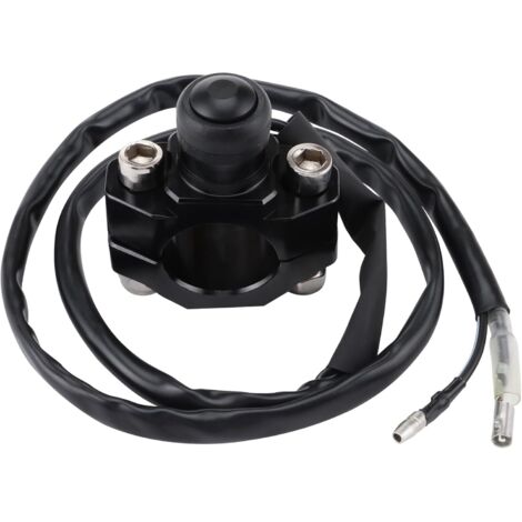 7/8" (22 mm) Lenker-Not-Aus-Schalter mit 2 Drähten, CNC-gefräst, als Ersatz für YZ250, YZ450, WR250, WR450 ATV, Roller, Quad, Motorrad und Dirt Bike, Schwarz