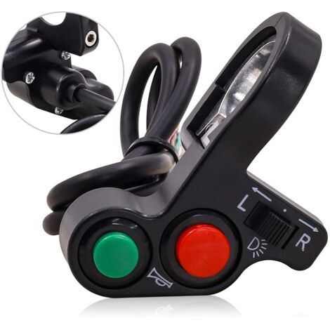 7/8" Motorradlenker Hupenschalter Licht Blinker Hupe Ein Aus Druckknopf Controller Schalter für Elektroroller Moped ATV Go-Kart
