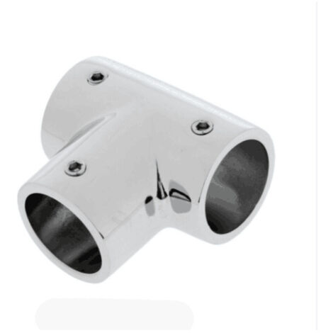 7/8 Zoll, 22 mm, 90° T-Stück, Edelstahl 316, hochglanzpoliert, 3 mm, Marine-Fitting.