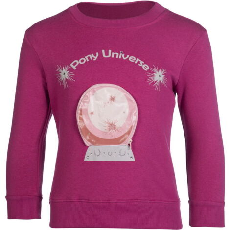 7/9 anni, rosa magenta: Maglia da bambina modello Polly con polsini e vita elasticizzati e applicazione 3D con cerniera
