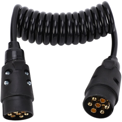 7-adriges 2 m langes Anhänger-Federkabel, 12 V 24 V, robustes TPU-Metallmaterial, sichere elektrische Verbindung, vielseitig einsetzbar, einfache Montage an LKWs